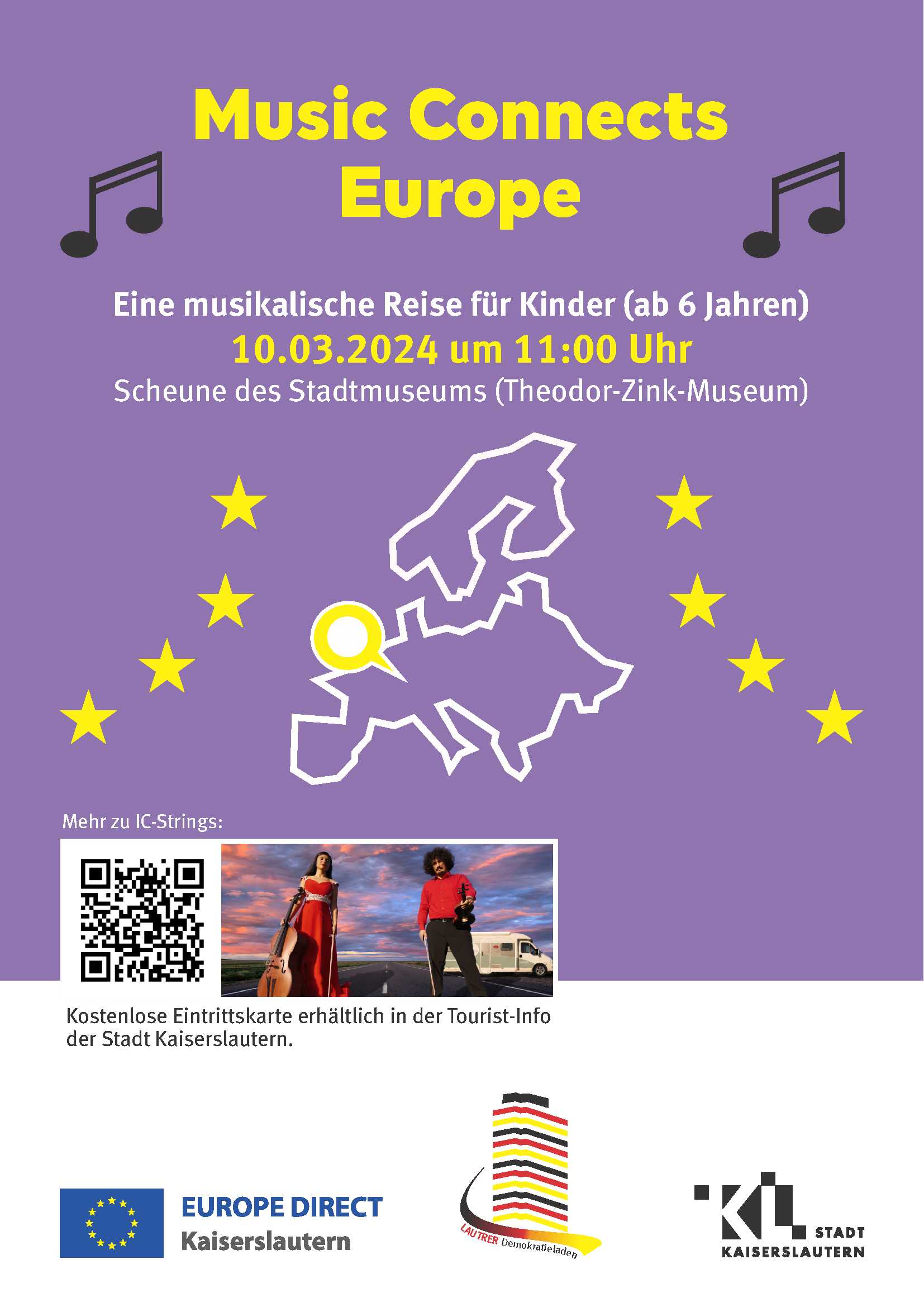 Flyer zur Veranstaltung "Musik kennt keine Grenzen und verbindet"